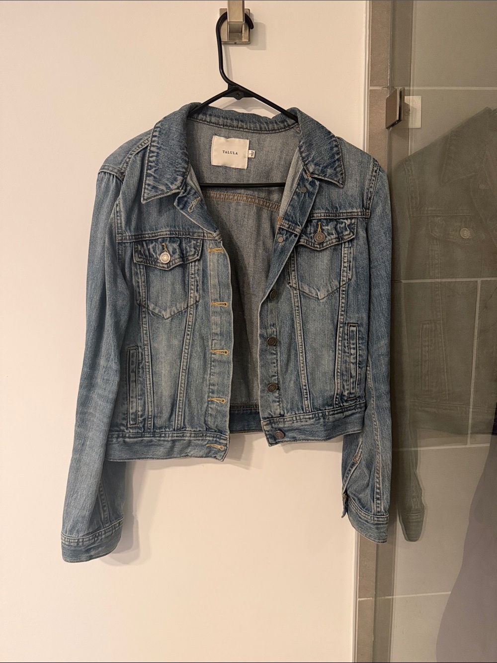 Talula Aritzia Medium Wash Blue Denim Jean Jacket